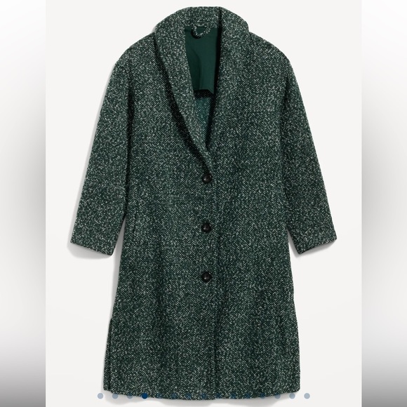 NWT Old Navy women's Relaxed Textured Overcoat for Women, XS, Green - Picture 2 of 12